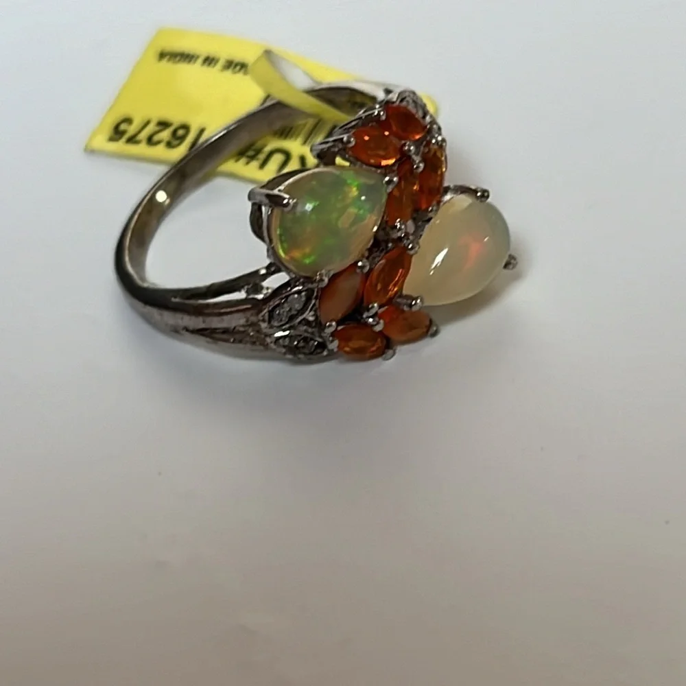 Sterling silver opal ring - Picture 6 of 9